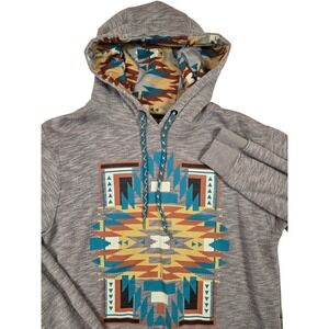 Neff Hoodie Mens Small Grey Excellent Southwestern Geometric Pullover Streetwear